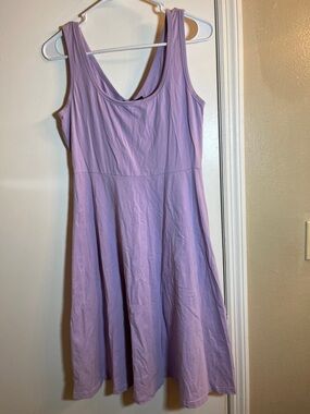 Sleeveless Lavender Midi Dress – Flared Skirt